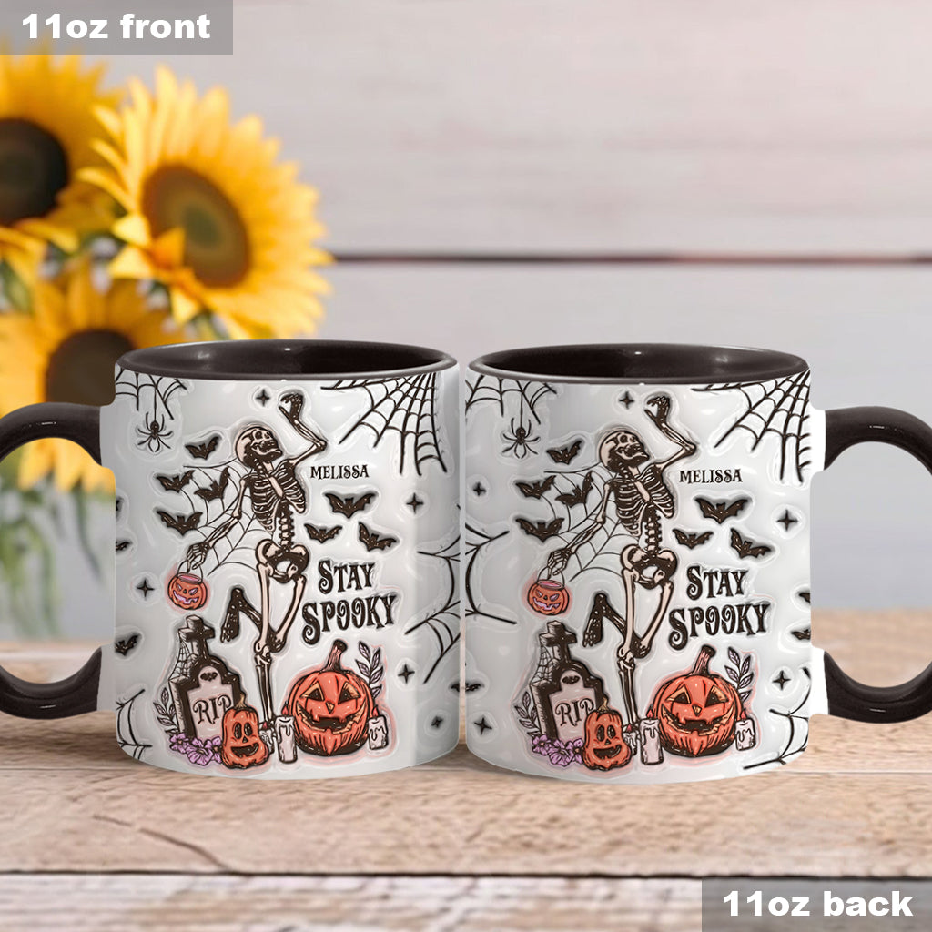 Restez effrayant - Mug personnalisé à motif crâne