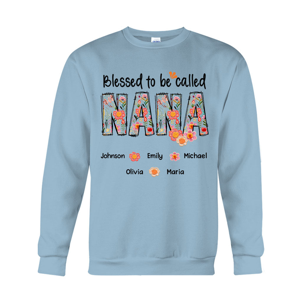 T-shirt et sweat à capuche personnalisés « Bénie d'être appelée Nana » style floral