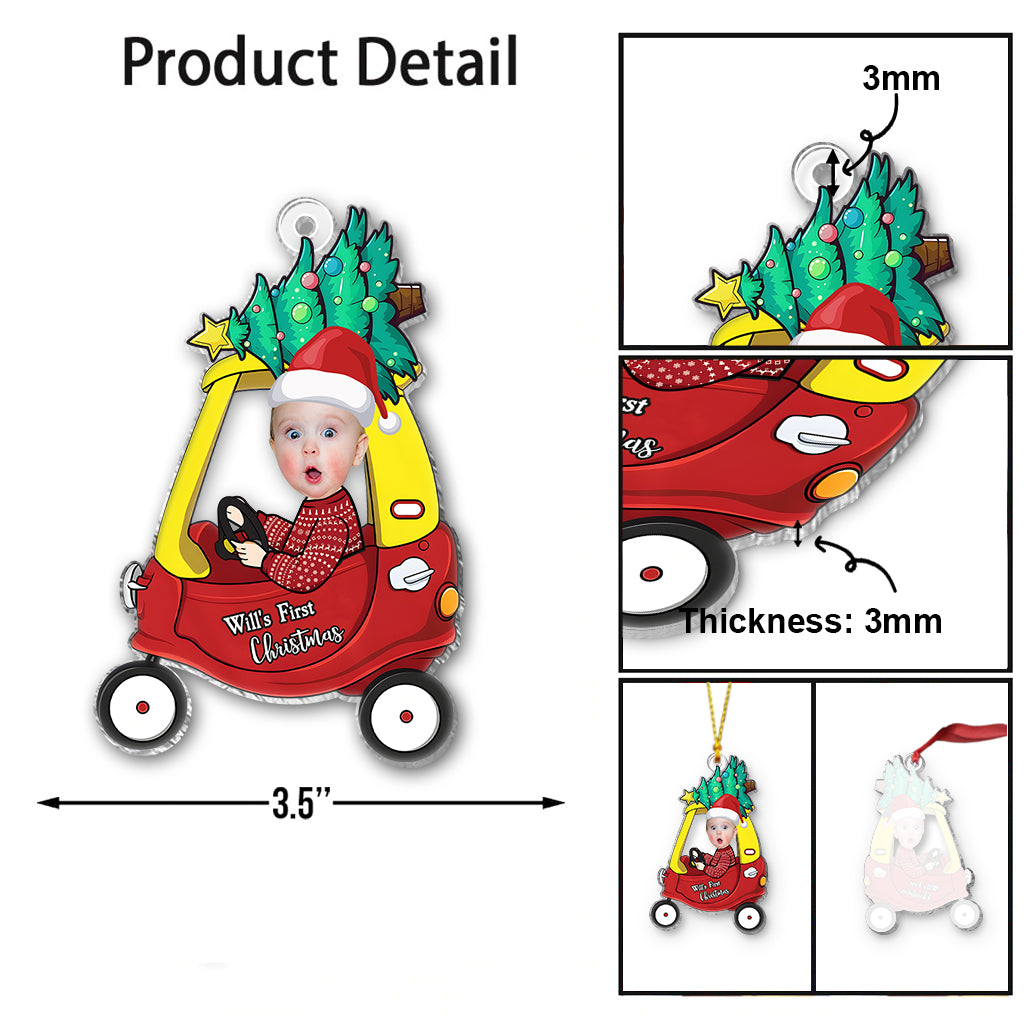 Premier Noël de bébé - Ornement transparent personnalisé pour nouveau-né