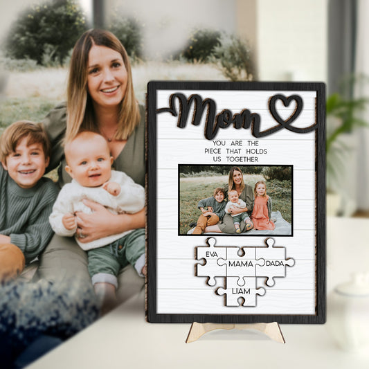 Maman, tu es le pilier de notre couple - Plaque en bois personnalisée à 2 couches « Maman »