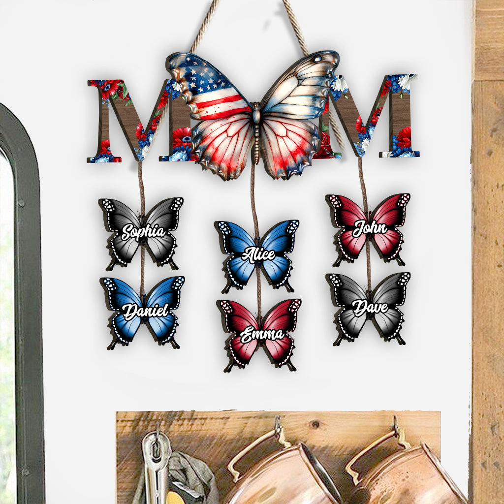 4th Of July Butterfly Grandma - Personalized Grandma Pallet Wood Sign