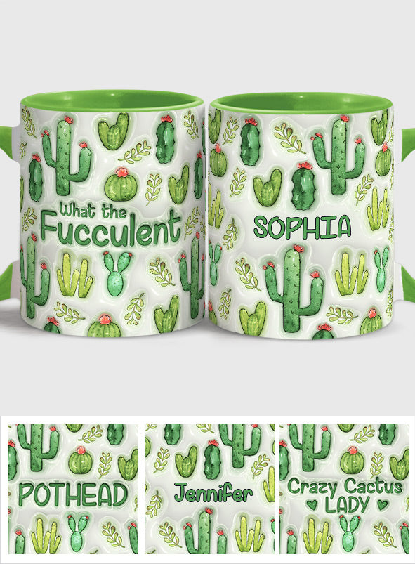 Plantes succulentes et succulentes - Mug personnalisé avec motif cactus