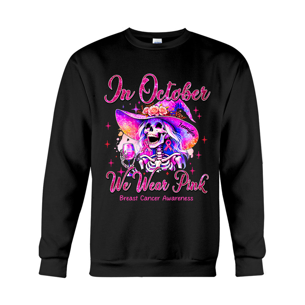 En octobre, on porte du rose - T-shirt et sweat à capuche personnalisés pour la sensibilisation au cancer du sein