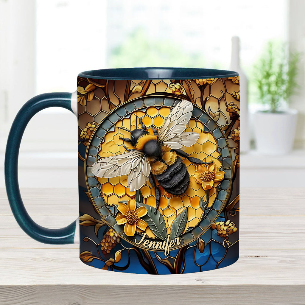 Mug personnalisé motif abeille - Nid d'abeille