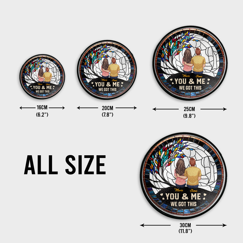 Toi et moi, on gère ! - Attrape-soleil en vitrail personnalisé pour couple