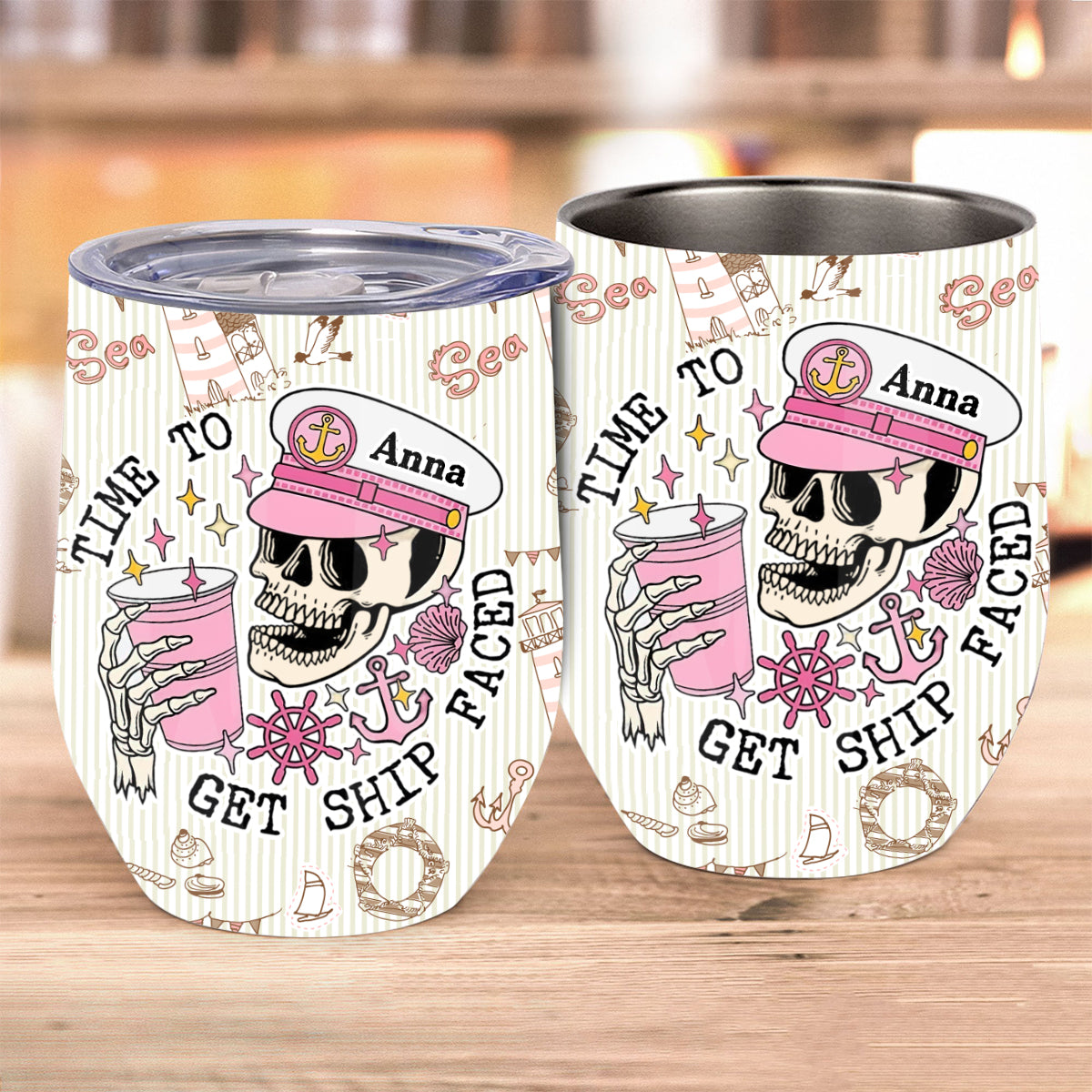 Il est temps de prendre la mer ! – Gobelet à vin de croisière personnalisé