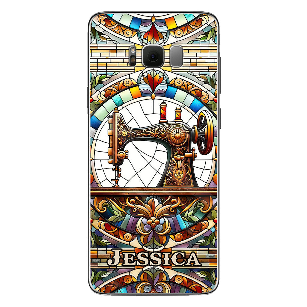 Machine à coudre colorée - Étui de téléphone personnalisé à la machine à coudre