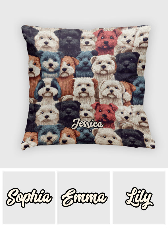 Dog Pattern - Personalized Dog Throw Pillow