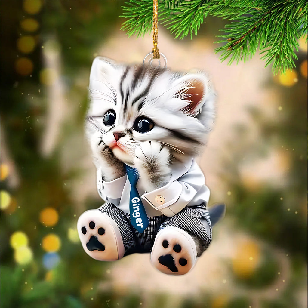 Chat mignon - Ornement personnalisé en forme de chat