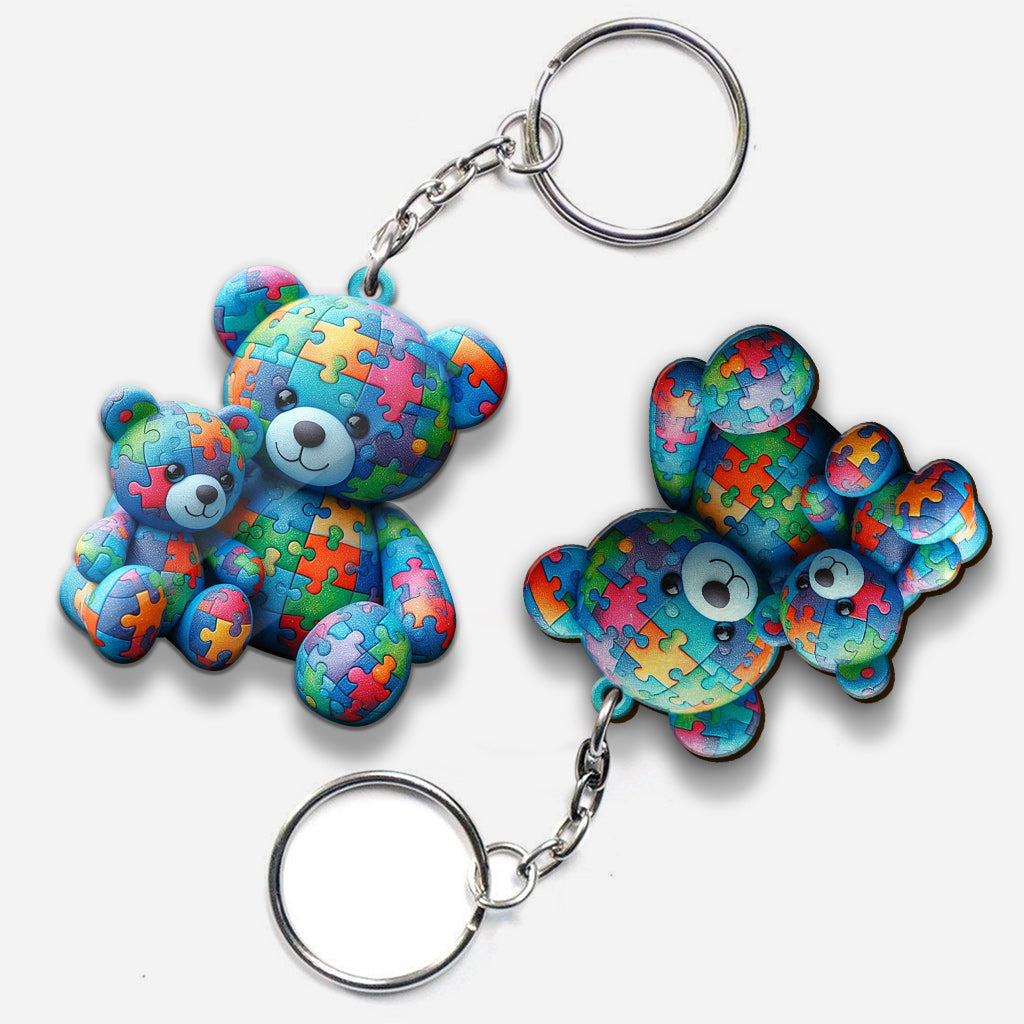Mama Bear - Autism Awareness Keychain
