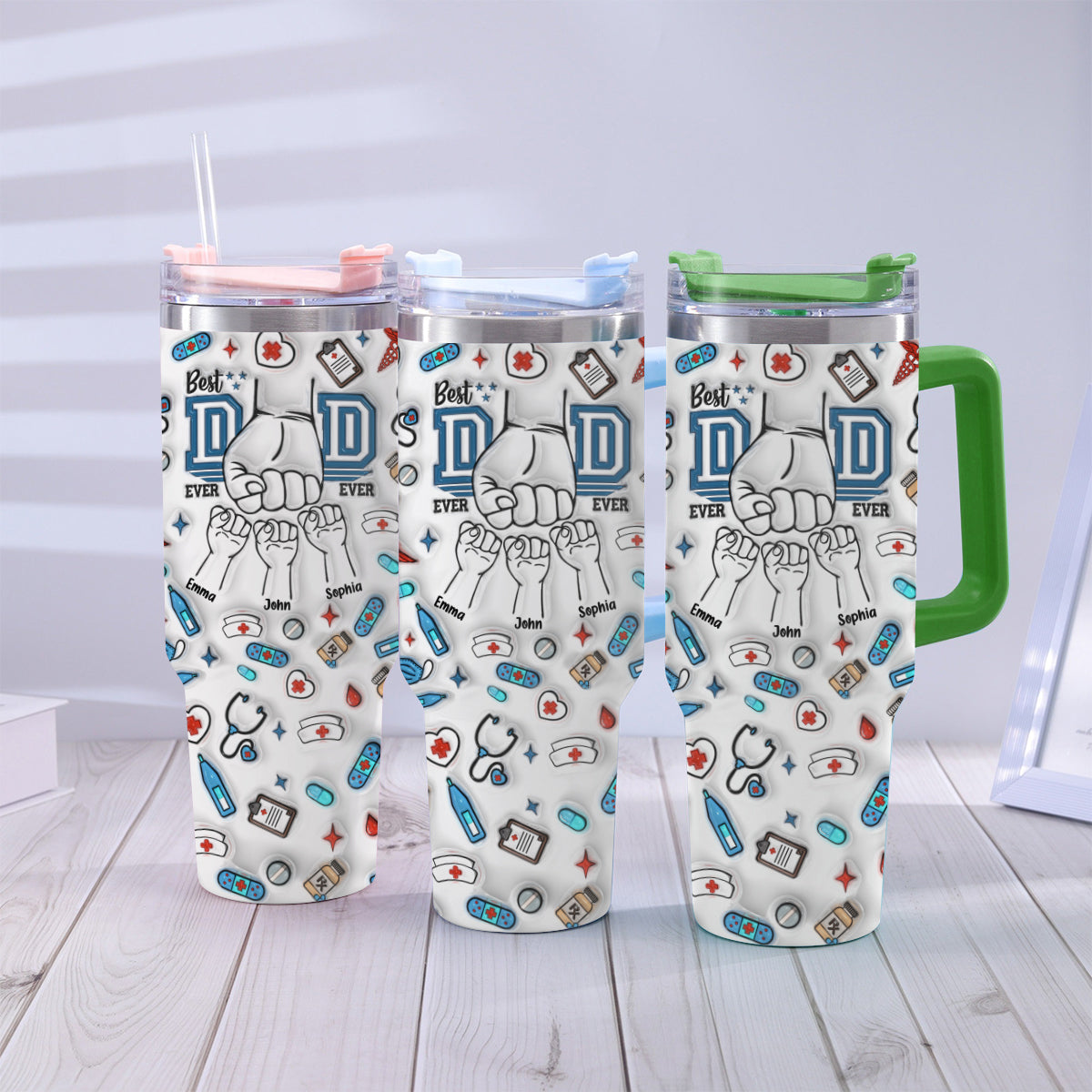 Meilleur papa du monde - Gobelet isotherme personnalisé « Papa » avec anse