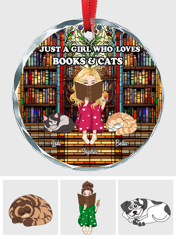 Just A Girl Who Loves Books - Personalized Book Round Shaped Glass Ornament