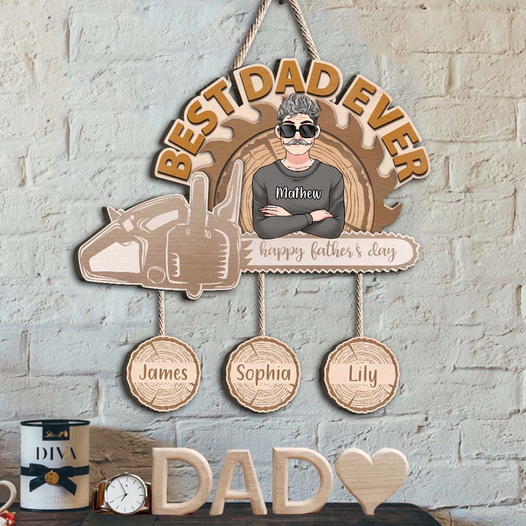 Best Dad Ever - Personalized Father Pallet Wood Sign
