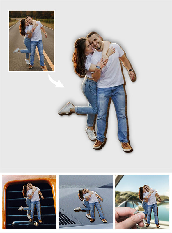 Je t'aime jusqu'à la lune et retour - Clip de pare-soleil de voiture personnalisé pour couple