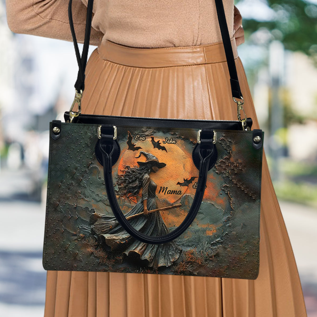Joyeux Halloween - Sac à main personnalisé en cuir Mother Leather