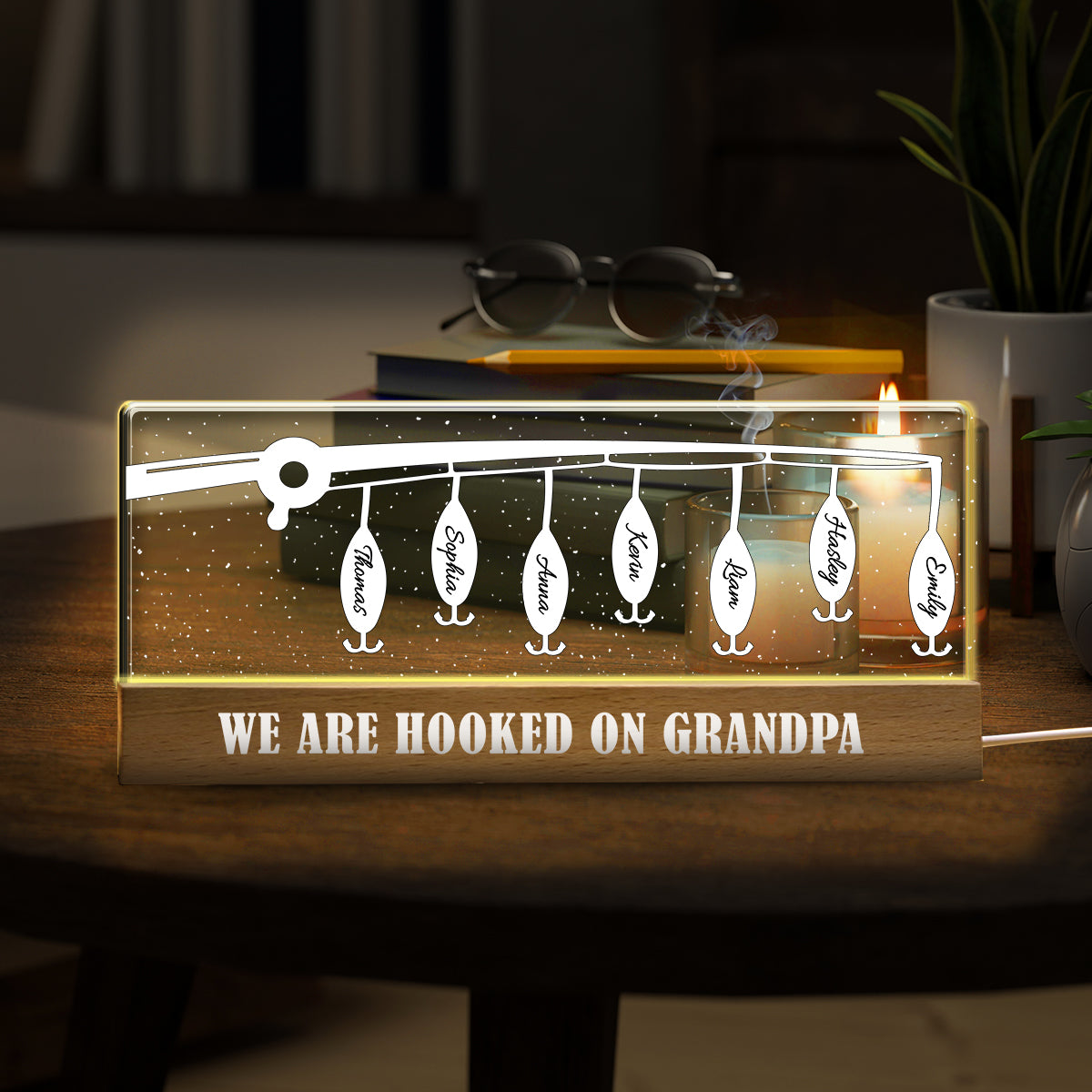 Accro à Papa - Veilleuse LED personnalisée pour papa