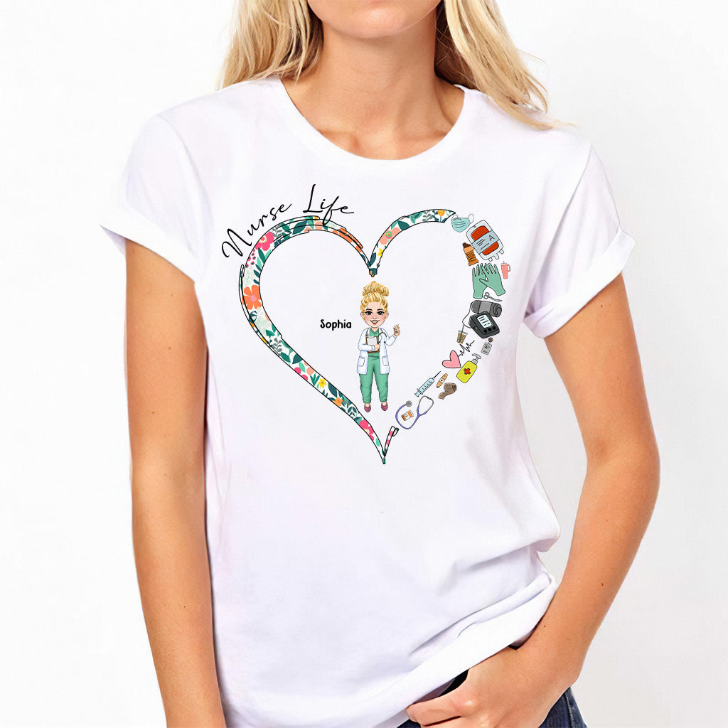 Vie d'infirmière - T-shirt et sweat à capuche personnalisés pour infirmières
