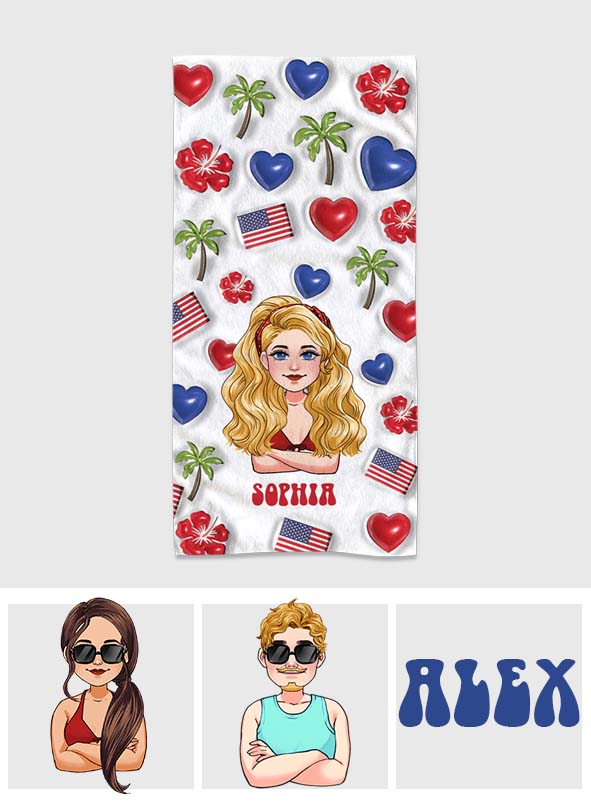 La vie est plus belle à la plage - Serviette de plage personnalisée pour les amoureux de la mer