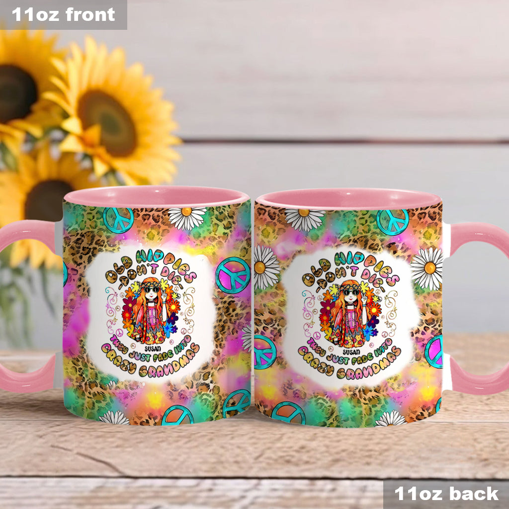 Les vieilles hippies ne meurent pas, elles se transforment en grand-mères folles - Mug personnalisé à l'esprit hippie