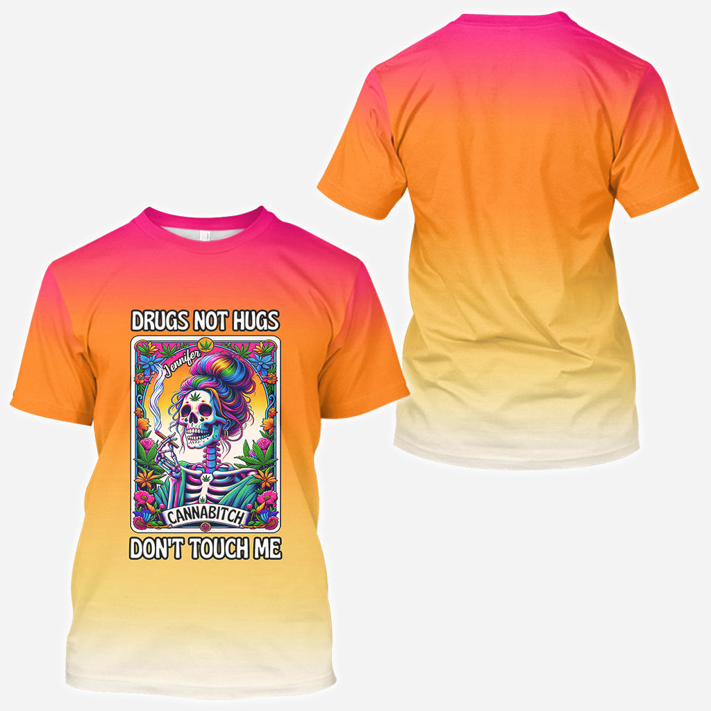 Cannab*tch - T-shirt personnalisé avec motif cannabis intégral