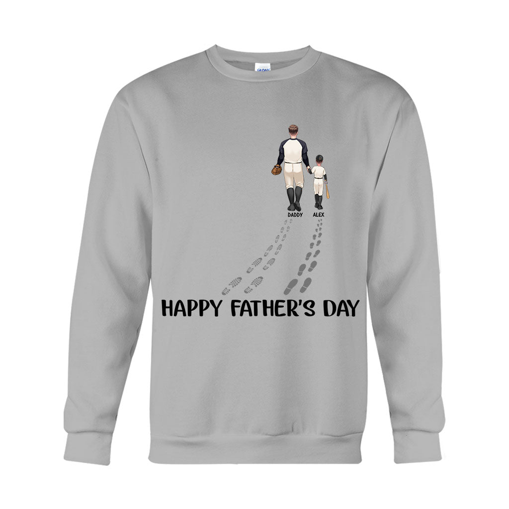 Bonne fête des pères, papa fan de baseball ! T-shirt et sweat à capuche personnalisés.