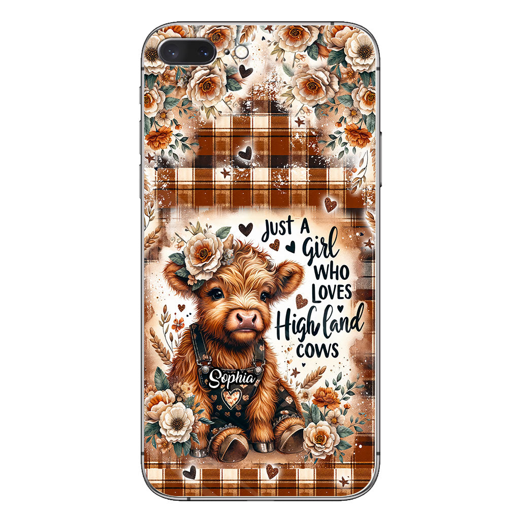 Juste une fille qui aime les vaches des Highlands - Coque de téléphone personnalisée