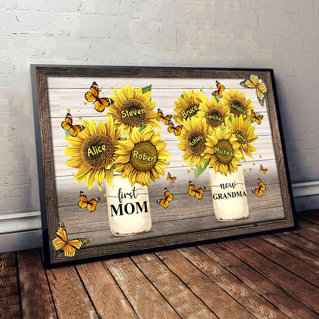 Première maman, maintenant grand-mère - Toile et affiche personnalisées pour grand-mère