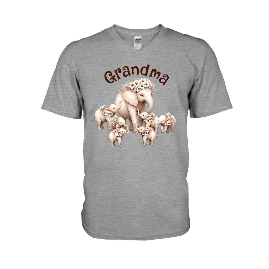 T-shirt et sweat à capuche personnalisés « Éléphant mignon » pour grand-mère