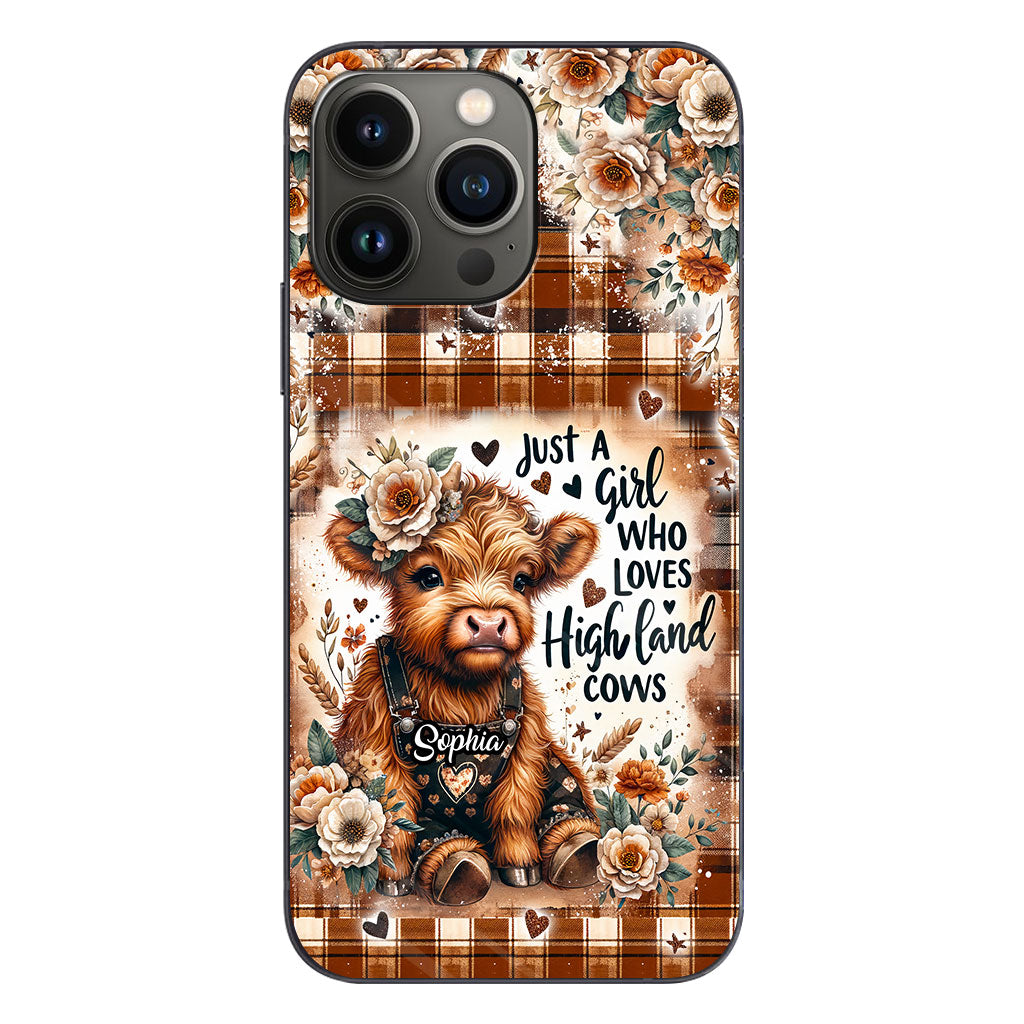 Juste une fille qui aime les vaches des Highlands - Coque de téléphone personnalisée