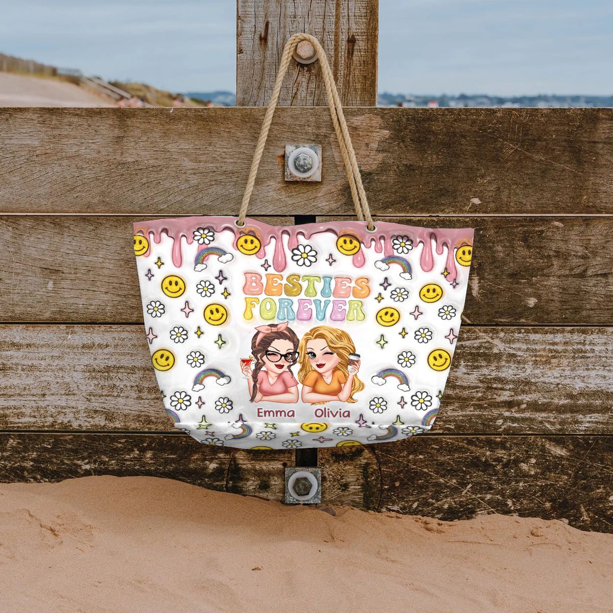 Meilleures amies pour toujours - Sac de plage personnalisé pour meilleures amies