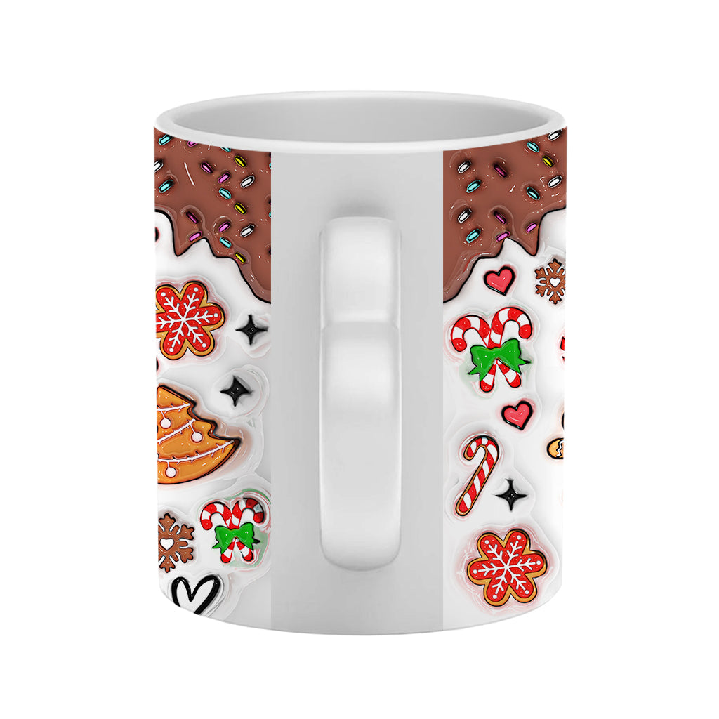 Tout ce que je veux pour Noël, c'est toi - Mug personnalisé pour couple avec anse en forme de cœur