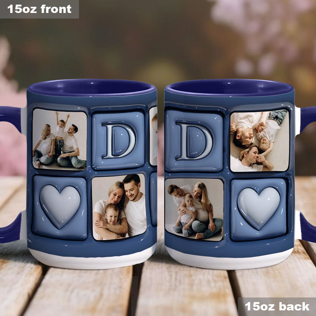 Upload Photo Father And Children - Personalized Father Accent Mug