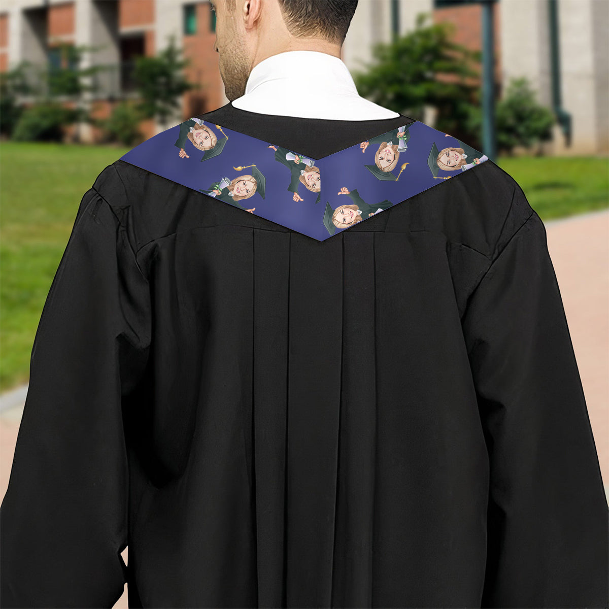 Caricature Funny Character - Personalized Graduation Graduation Stole