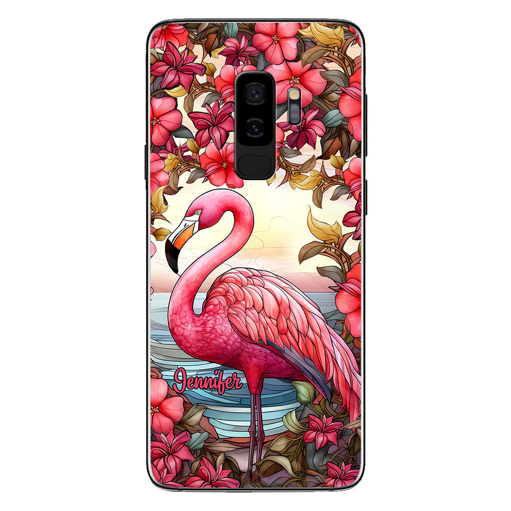 Coque de téléphone personnalisée flamant rose « J’adore les flamants roses »