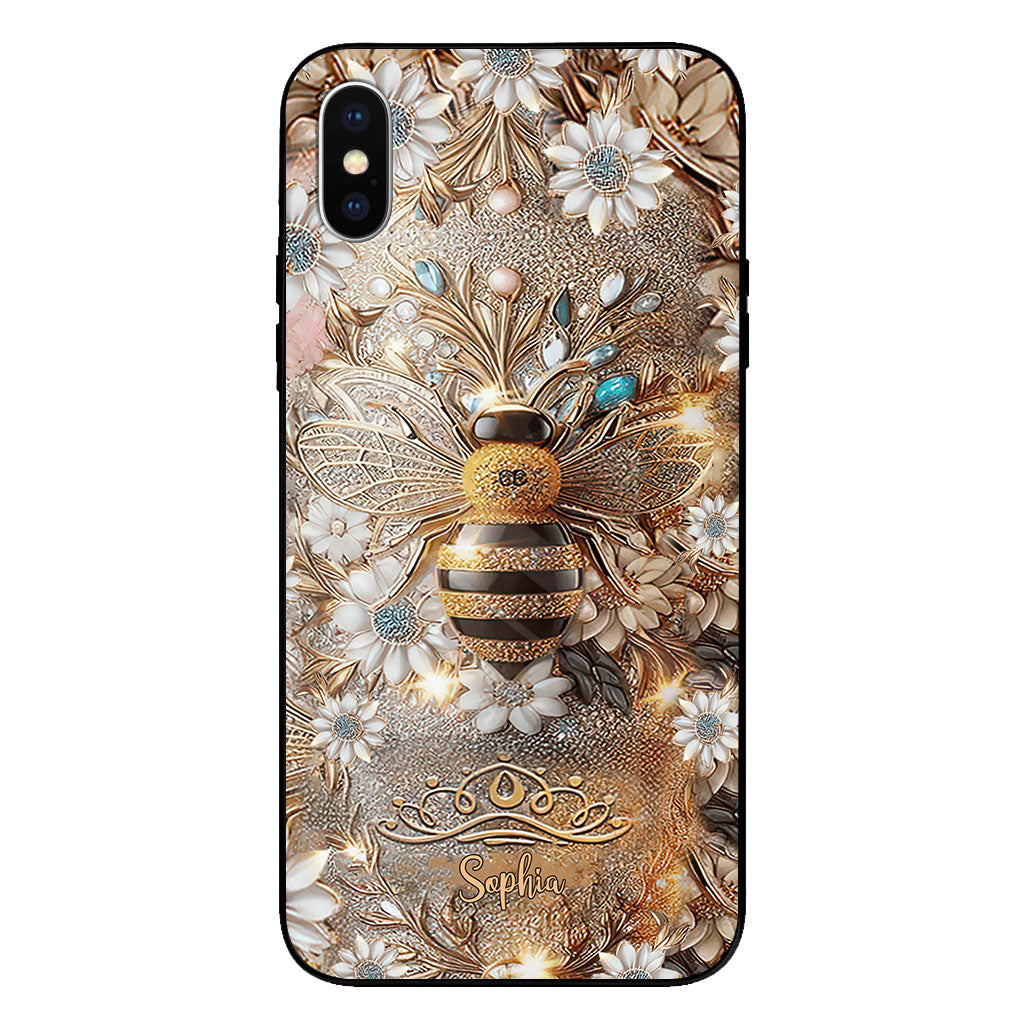 Coque de téléphone transparente personnalisée Queen Bee - Abeille