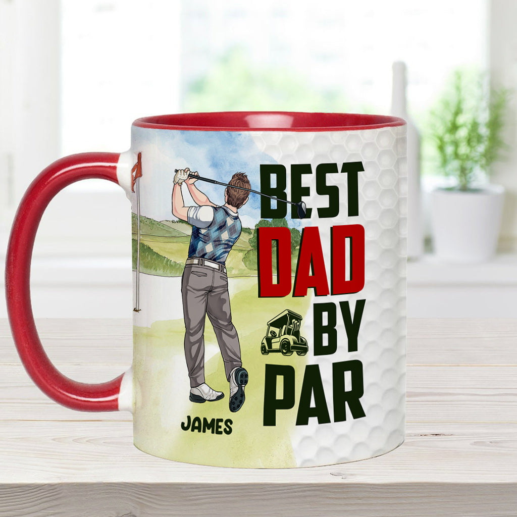Meilleur papa selon le par - Mug personnalisé sur le thème du golf