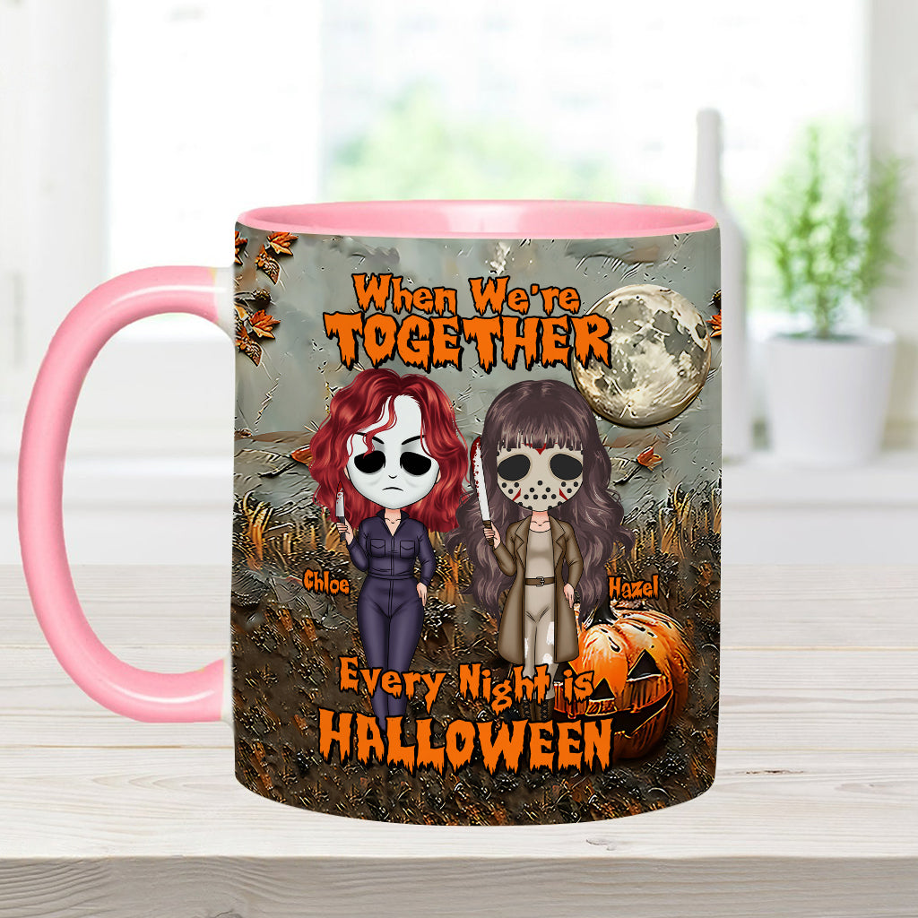 Quand on est ensemble, chaque soir c'est Halloween - Mug personnalisé pour meilleure amie