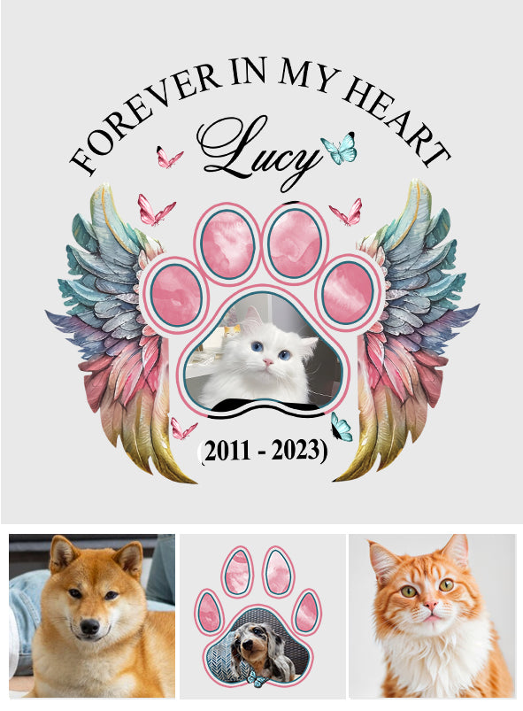 Pour toujours dans mon cœur - Autocollant personnalisé pour chien découpé à la forme