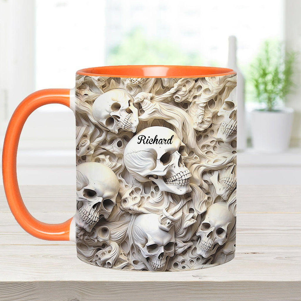 Mug personnalisé à motif crâne blanc