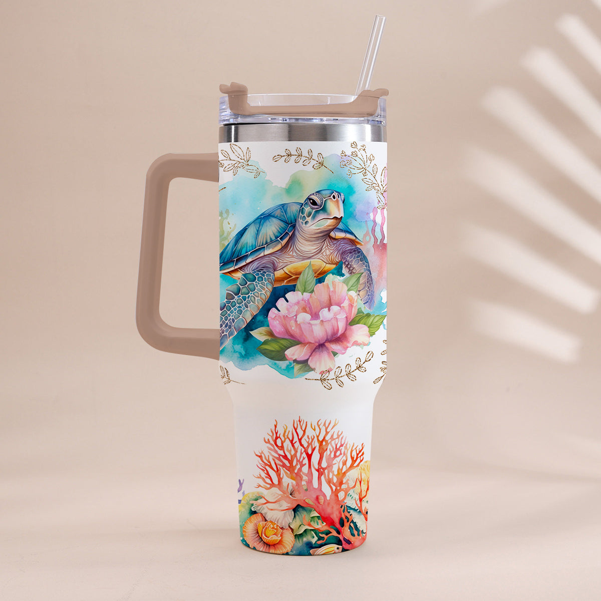 Gobelet isotherme personnalisé « Tortues » avec anse