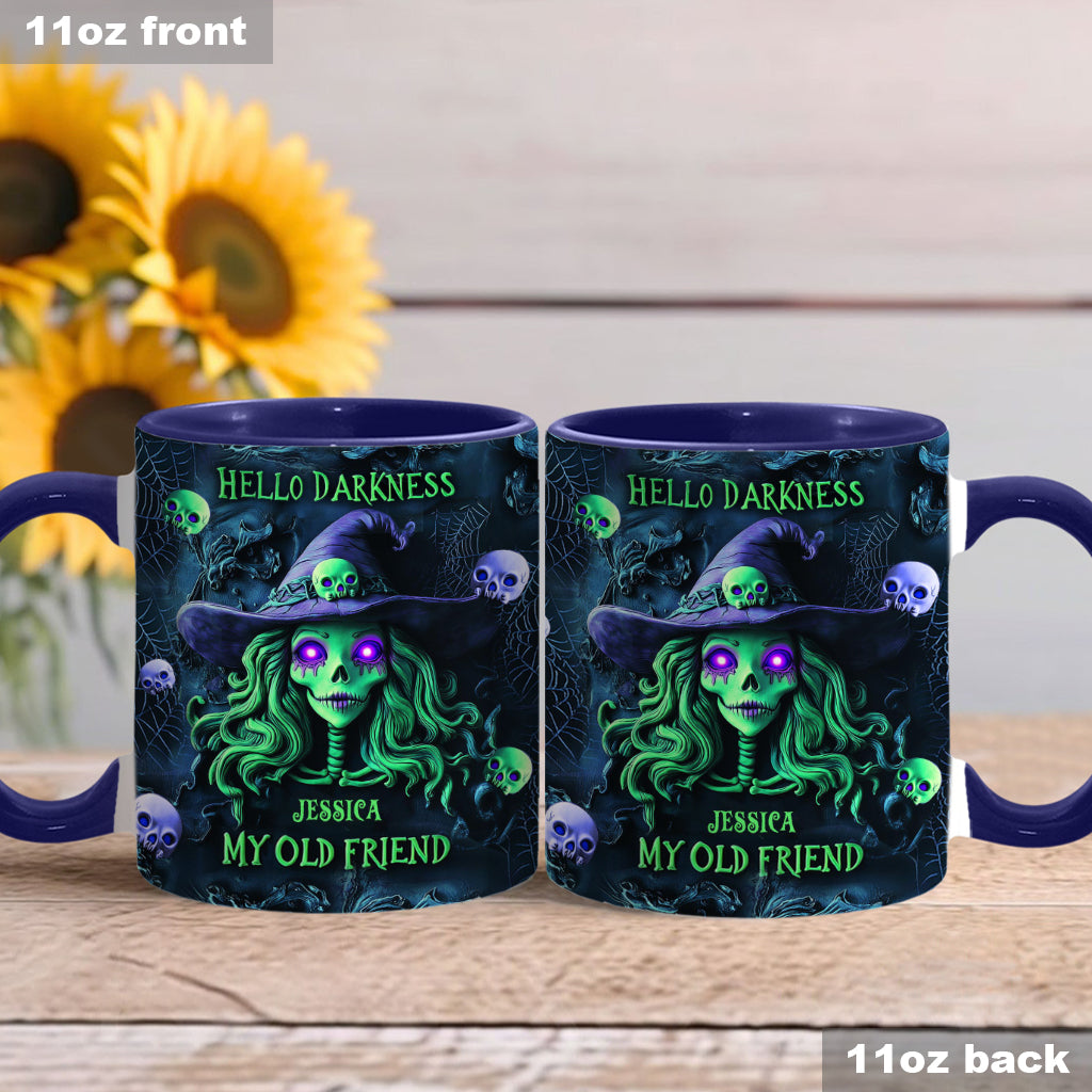 Bonjour les ténèbres, ma vieille amie - Mug personnalisé à l'effigie d'une sorcière