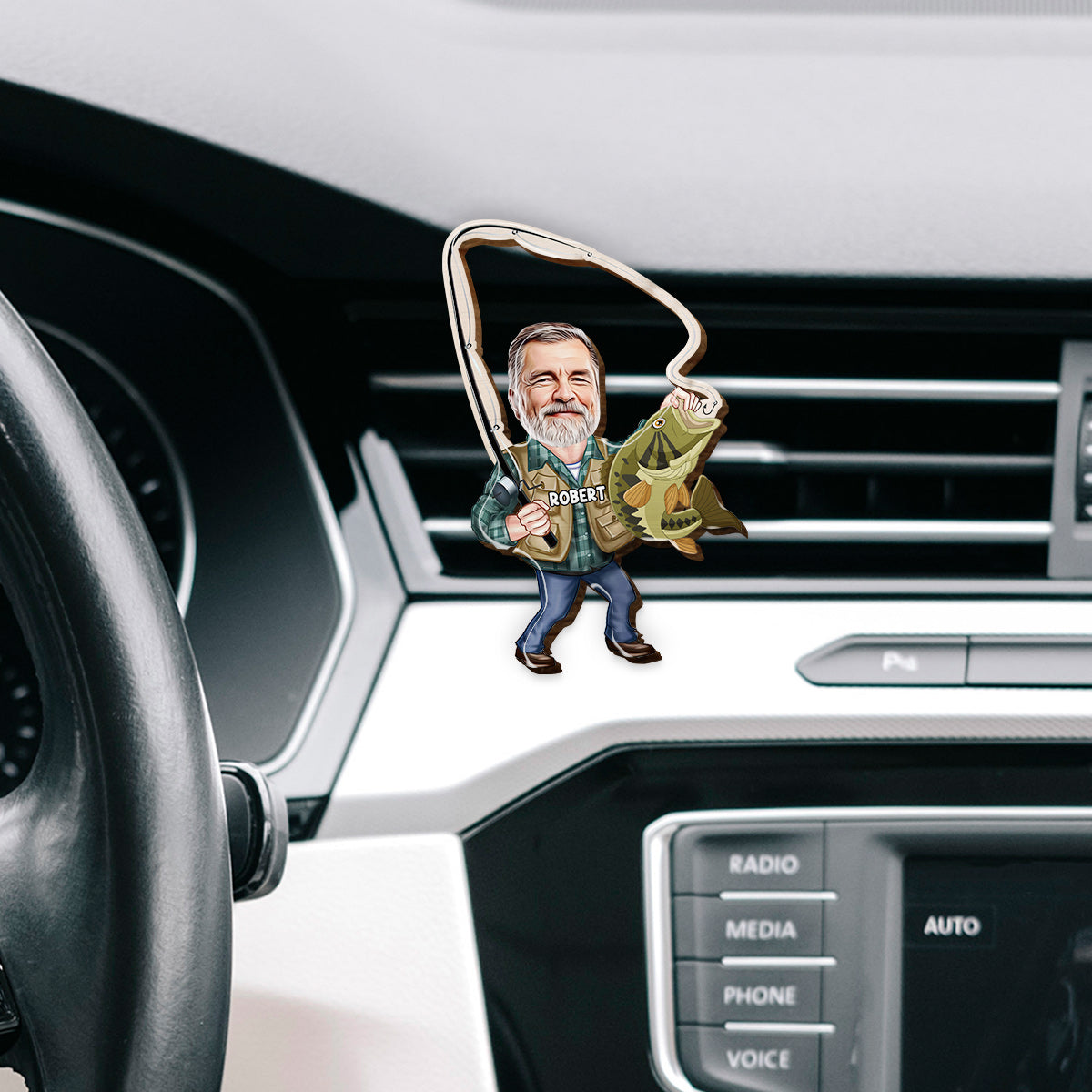 Clip de pare-soleil de voiture personnalisé en forme de pêche - Gardez-le à portée de main