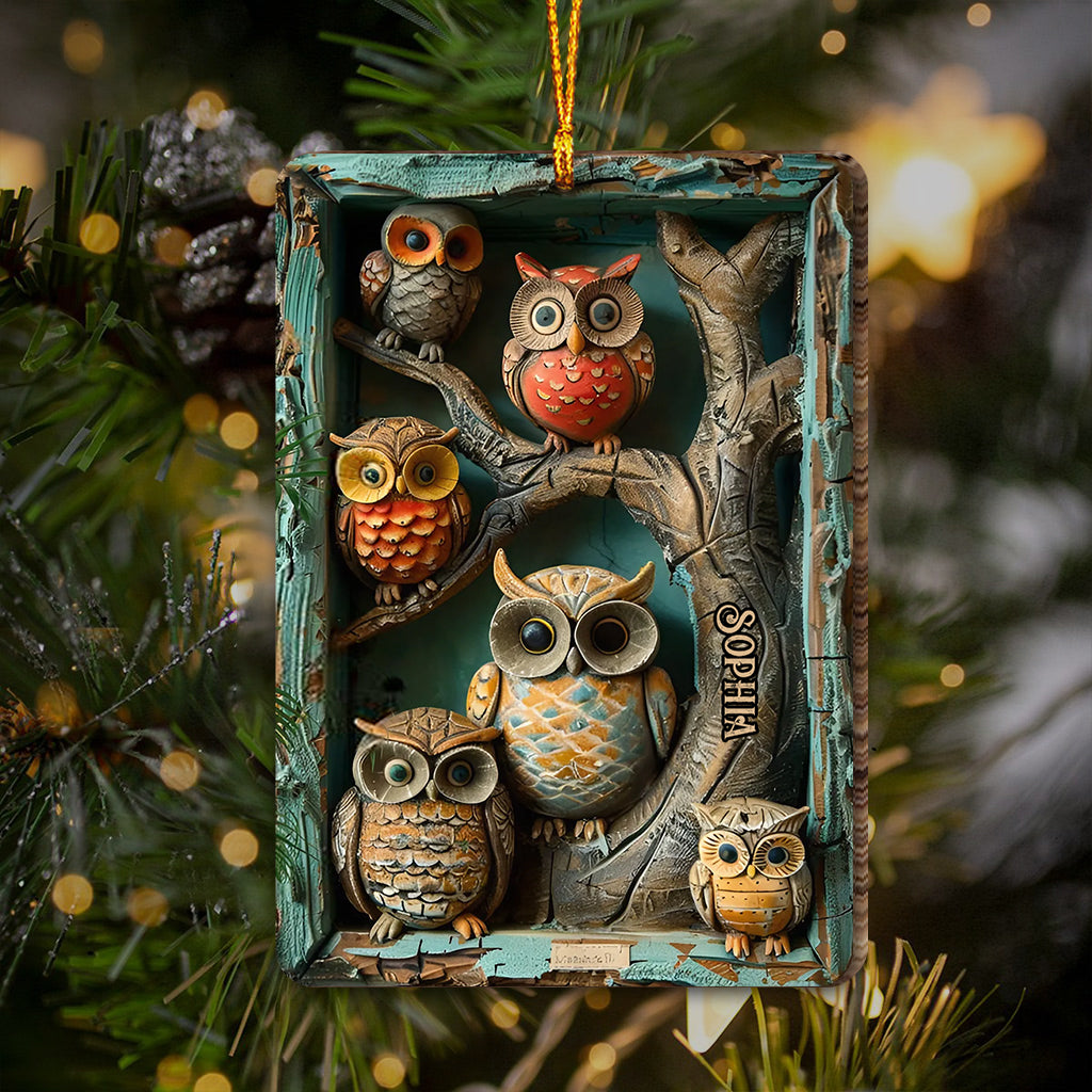 Vintage Owl - Personalized Owl Ornament