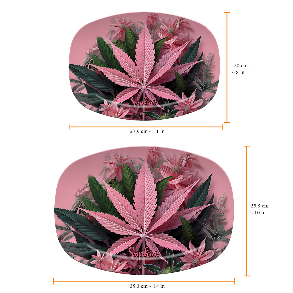 Assiette à cannabis personnalisée Pink Stoner Chick