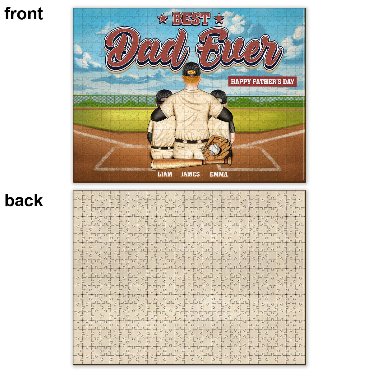 Meilleur papa du monde - Puzzle de baseball personnalisé
