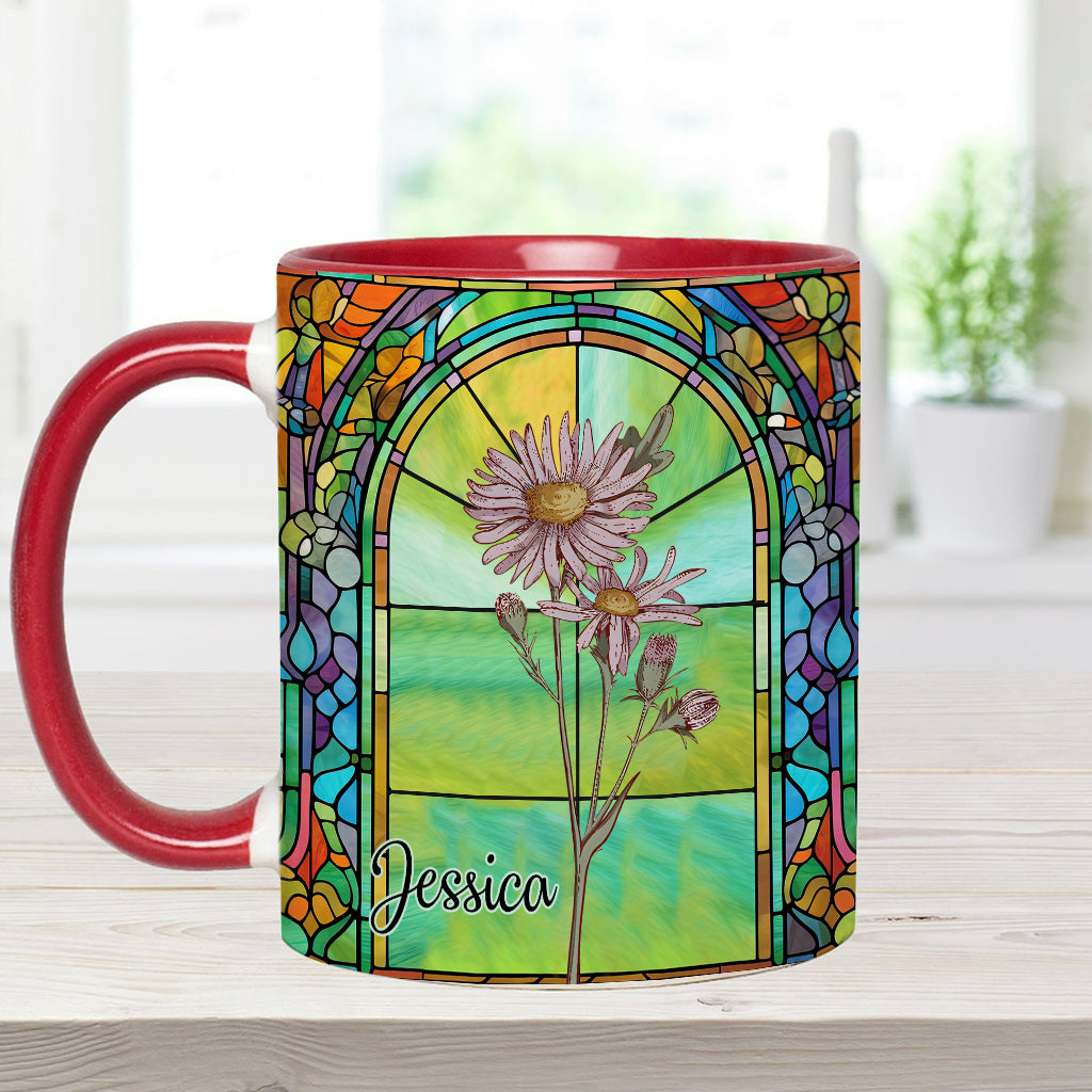 Be Your Own Kind Of Beautiful Birth Month Flower - Personalized Accent Mug