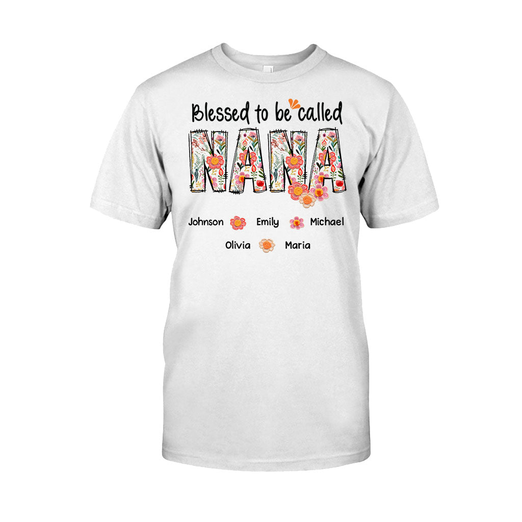 T-shirt et sweat à capuche personnalisés « Bénie d'être appelée Nana » style floral