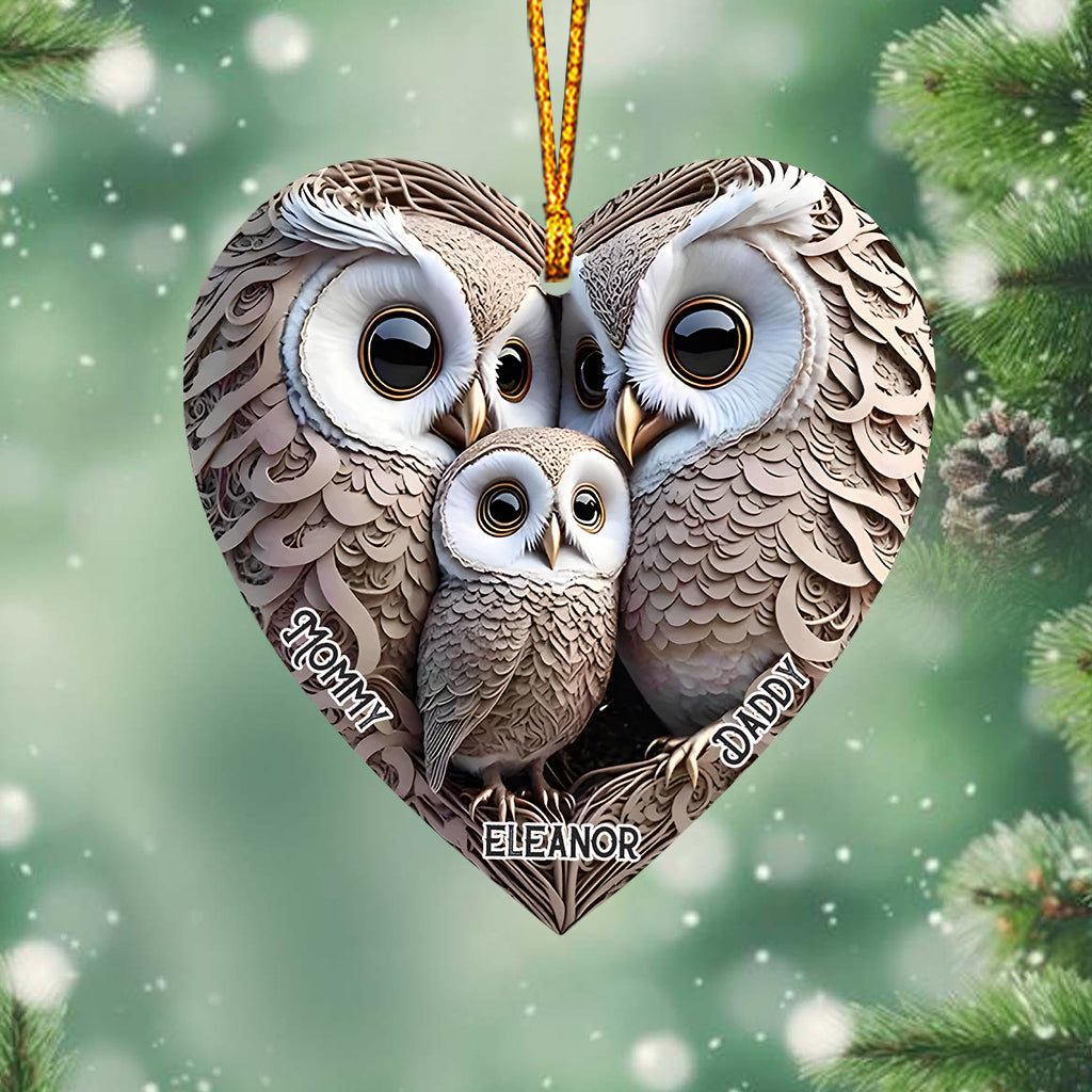 1st Christmas Owl Family - Personalized Kid Ornament