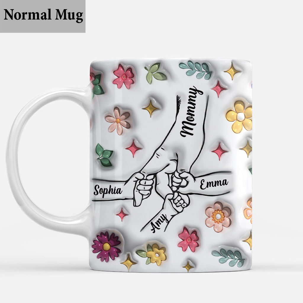 Mug personnalisé « Main dans la main » pour maman