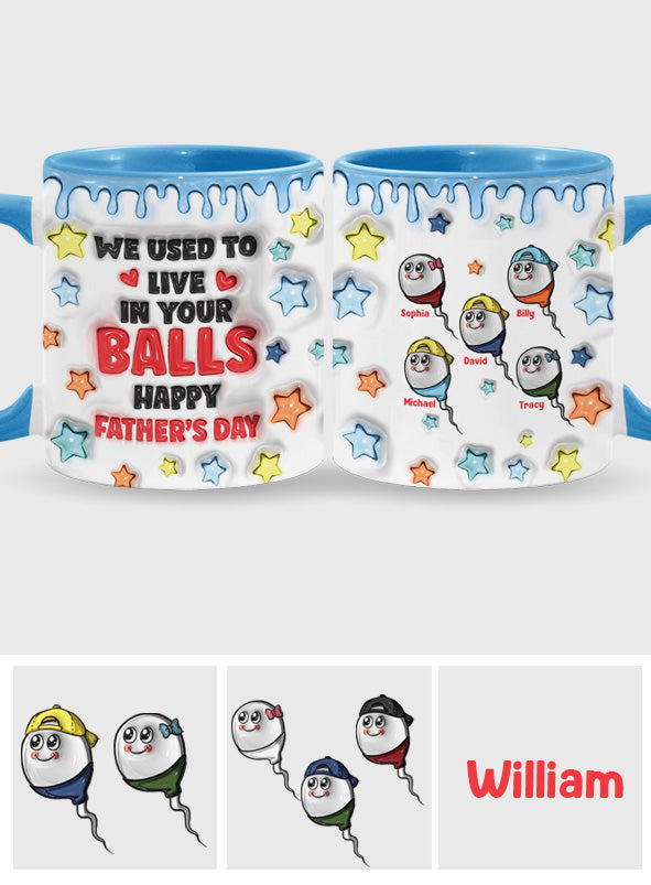 On vivait dans tes couilles - Mug personnalisé pour papa